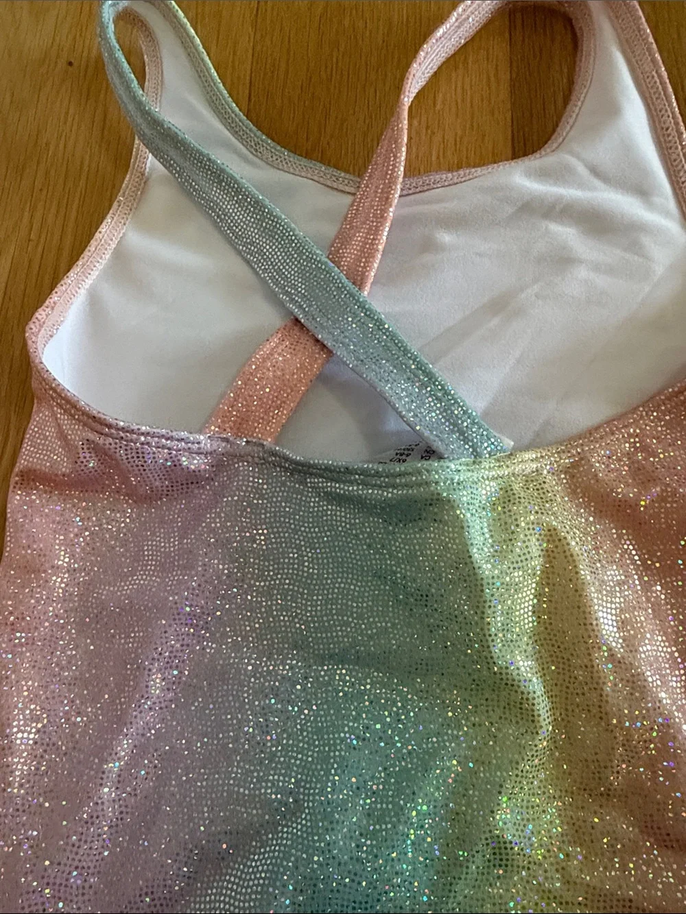 H&M Shimmer Pastel Rainbow Ruffle One-Piece Swimsuit
